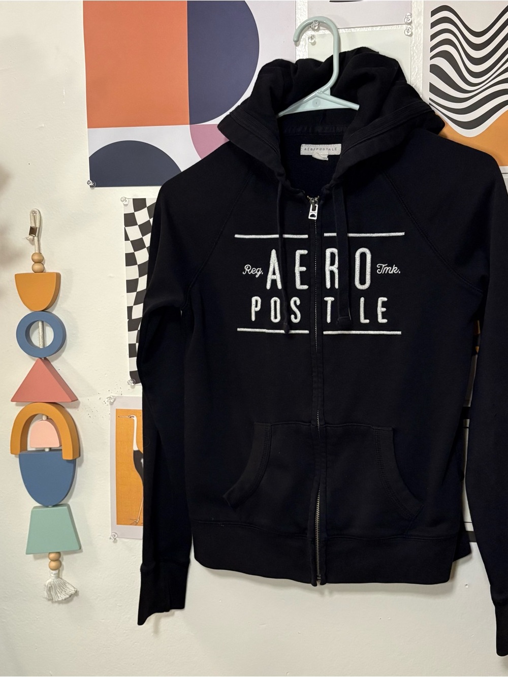 Aeropostale Black Logo Full Zip Aeropostale Black Logo Full Zip Hoodie XS
